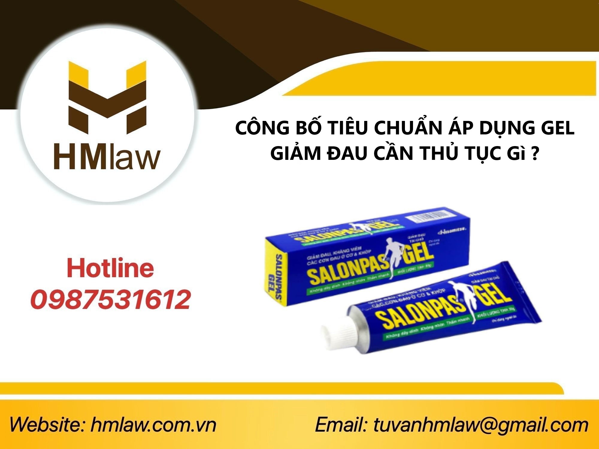 CÔNG BỐ TIÊU CHUẨN ÁP DỤNG GEL GIẢM ĐAU CẦN THỦ TỤC GÌ  ?