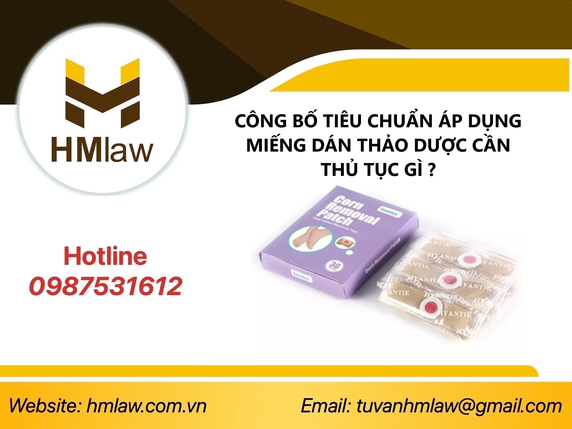 CÔNG BỐ TIÊU CHUẨN ÁP DỤNG MIẾNG DÁN THẢO DƯỢC CẦN THỦ TỤC GÌ  ?